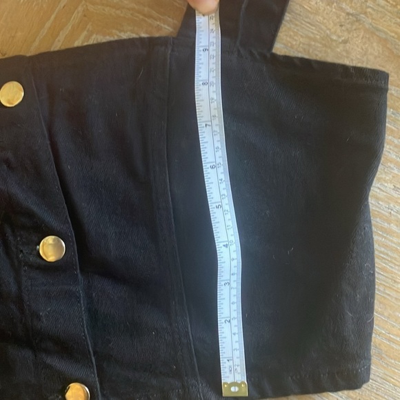NWT Reformation Jeans Chrissy Black Denim Button Down Crop Top size 10 - Picture 10 of 12